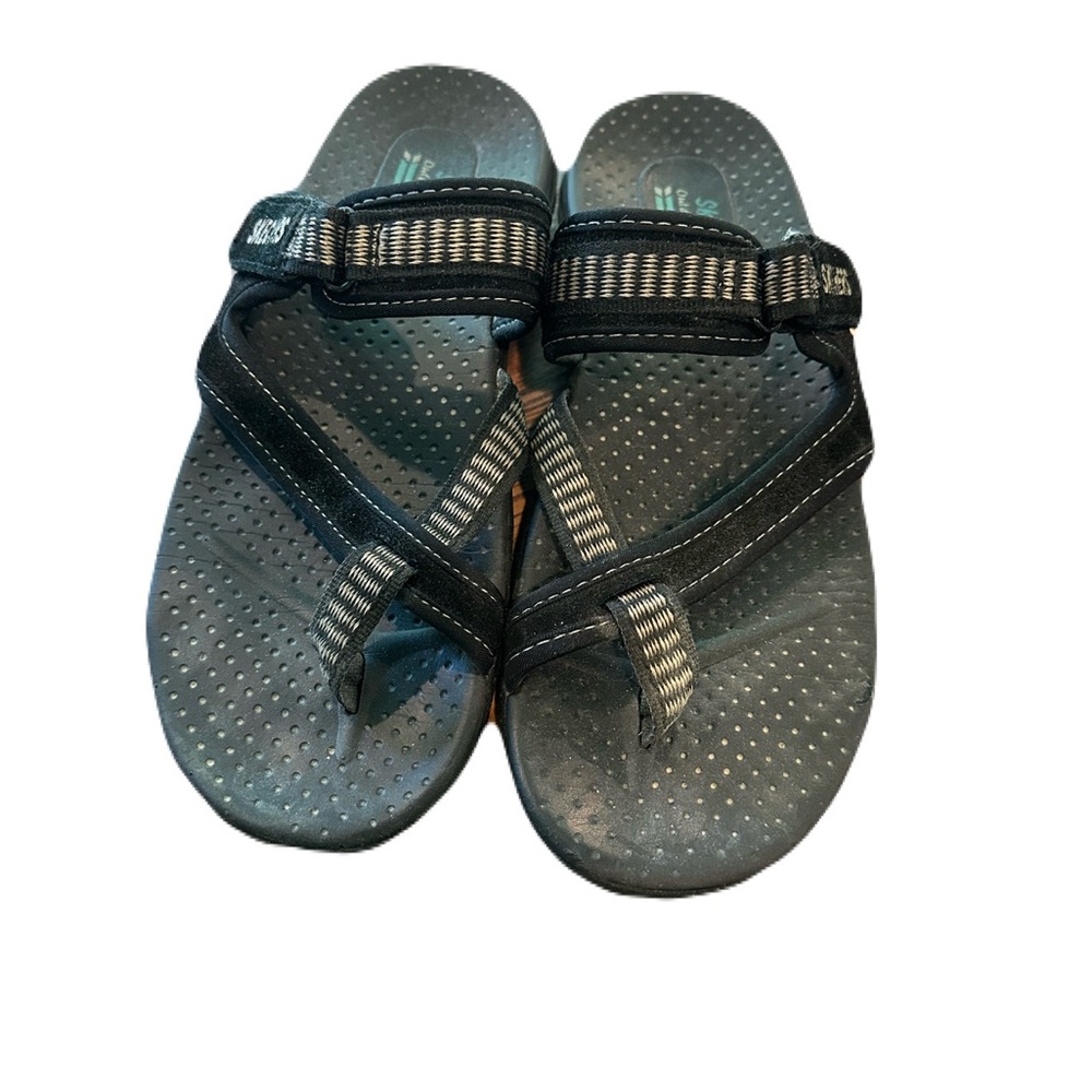 Skechers Black and Gray Women's Sandals